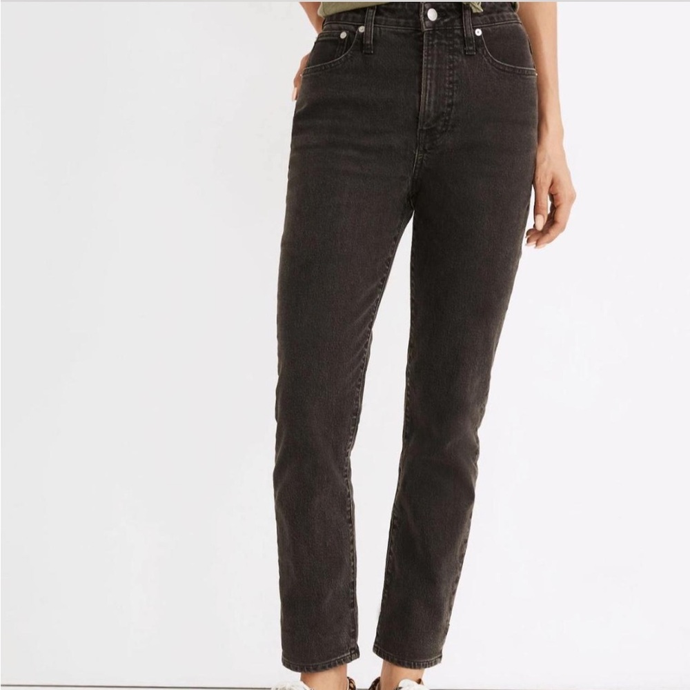 Madewell High Rise Straight Black Jeans